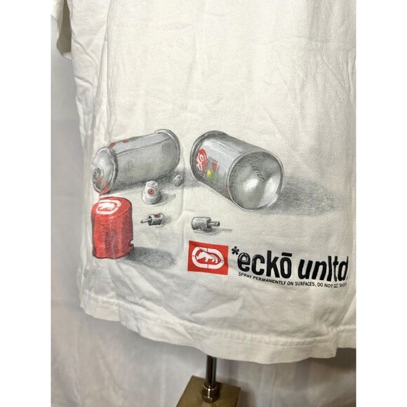 Y2K Ecko Unlimited  Statue of Liberty Spray Paint Graffiti T Shirt - Picture 3 of 6